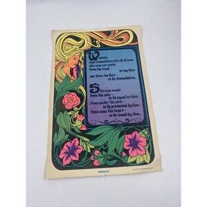 Vintage 1974 Monarch Publications WOMAN Black Light Poster SHIPPED ROLLED